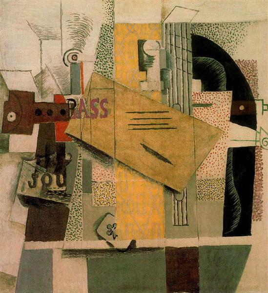 Pablo Picasso Clarinet Bottle Of Bass Newspaper Ace Of Clubs